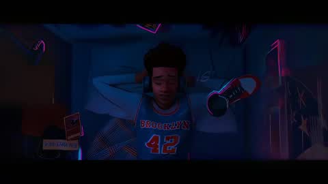 Still frame from My name is Miles Morales Spiderman Edit — a 18s clip marked up for dubbing