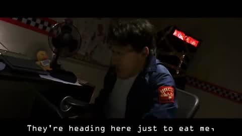 Still frame from fnaf the musical — a 4m 22s clip marked up for dubbing