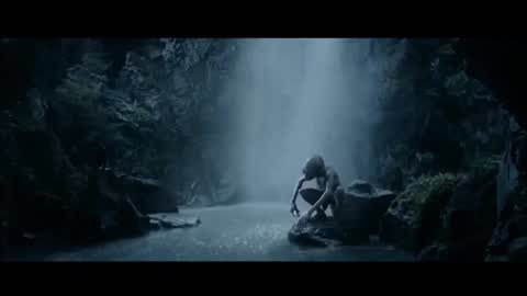 Still frame from Gollum — a 16s clip marked up for dubbing