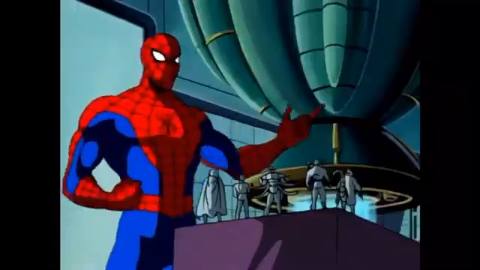 Still frame from summoning superheroes on a computer — a 1m 00s clip marked up for dubbing