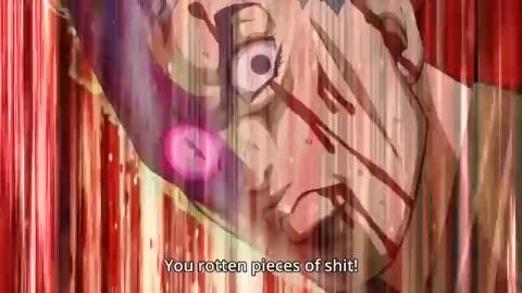 Still frame from Kira vs Jotaro — a 1m 02s clip marked up for dubbing