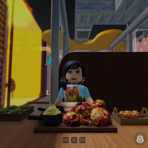 Still frame from mukbang host defends their food — a 42s clip marked up for dubbing