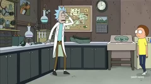 Still frame from Rick and Morty Place-Saving Video Game Device — a 1m 14s clip marked up for dubbing