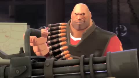 Still frame from TF2 - Meet The Heavy — a 1m 15s clip marked up for dubbing