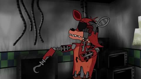 Still frame from 5AM at Freddy's Prequel — a 2m 55s clip marked up for dubbing