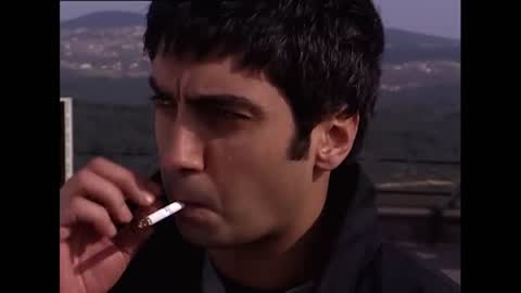 Still frame from hamza racon — a 4m 57s clip marked up for dubbing