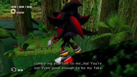 Still frame from Sonic Adventure 2- I found you, Faker — a 1m 03s clip marked up for dubbing