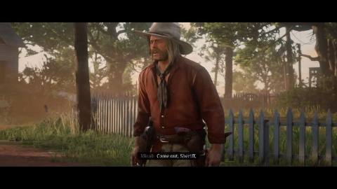 Still frame from Red Dead — a 56s clip marked up for dubbing