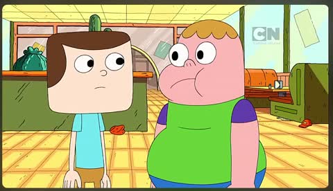 Still frame from Clarence, Chicken nuggets. — a 56s clip marked up for dubbing