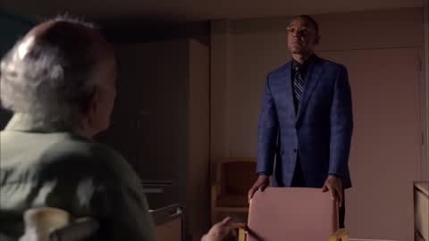 Still frame from Breaking Bad - Gus's Death — a 1m 55s clip marked up for dubbing