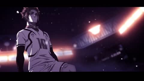 Still frame from Blue Lock Rin vs Sae — a 6m 10s clip marked up for dubbing