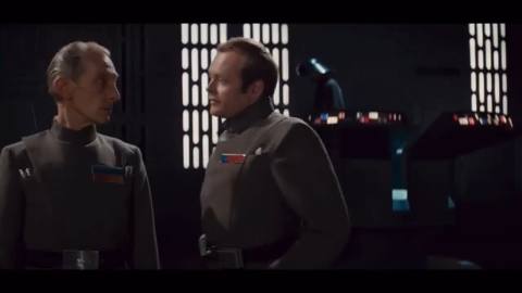 Still frame from Таркин и лея шлюханс — a 1m 37s clip marked up for dubbing
