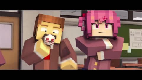 Still frame from Just Monika DDLC — a 1m 44s clip marked up for dubbing