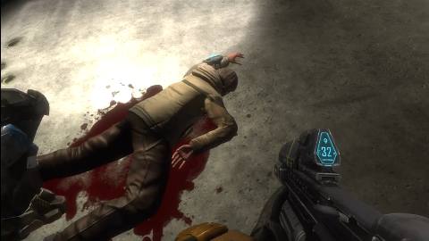 Still frame from rescuing a wounded soldier — a 1m 04s clip marked up for dubbing