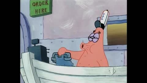 Still frame from spongebo b — a 25s clip marked up for dubbing