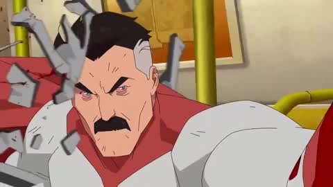 Still frame from Invincible vs Omni-man pt4 — a 2m 54s clip marked up for dubbing