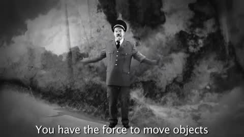 Still frame from ERBOH - Hitler VS Vader — a 1m 30s clip marked up for dubbing