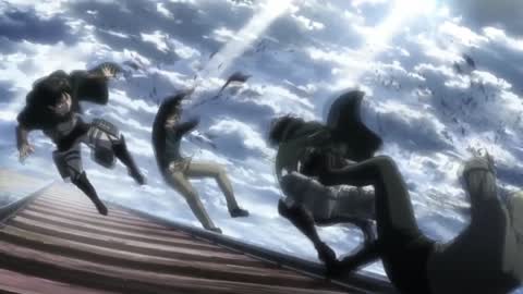 Still frame from Attack on Titan - You Traitor — a 2m 27s clip marked up for dubbing