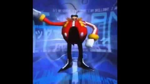 Still frame from Eggman's Announcement — a 1m 16s clip marked up for dubbing