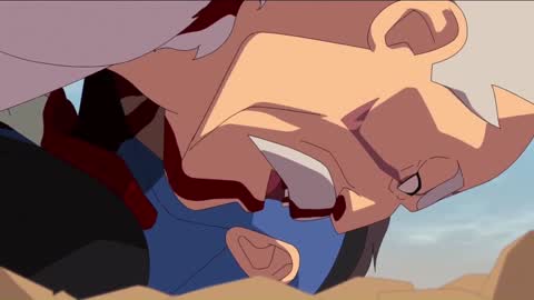 Still frame from La Confesion de Conquest — a 1m 26s clip marked up for dubbing