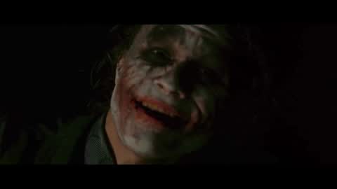 Still frame from Batman interrogates the Joker | The Dark Knight — a 4m 54s clip marked up for dubbing