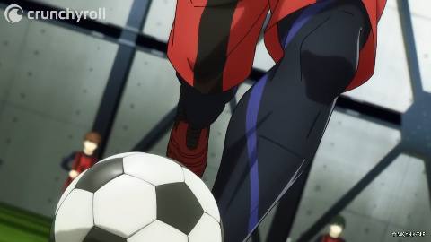 Still frame from Bluelock — a 2m 25s clip marked up for dubbing