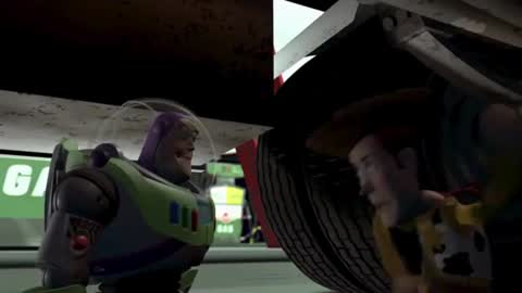 Still frame from Woody and Buzz Argue — a 1m 09s clip marked up for dubbing