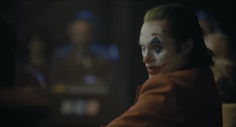 Still frame from How about another joke, Murray? - Joker (2019) — a 3m 46s clip marked up for dubbing