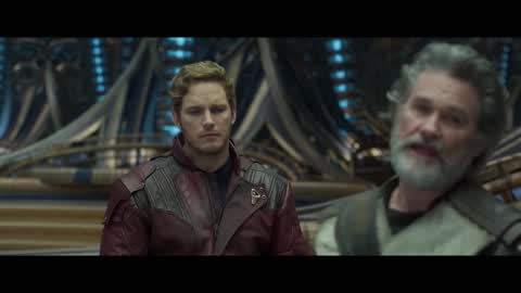 Still frame from GOTG Vol 2 - Now I Know That Sounds Bad — a 2m 01s clip marked up for dubbing