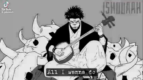 Still frame from Singing about Satoru Gojo — a 54s clip marked up for dubbing