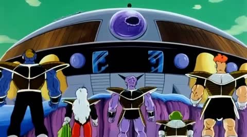 Still frame from Ginyu Force Introduction — a 2m 18s clip marked up for dubbing