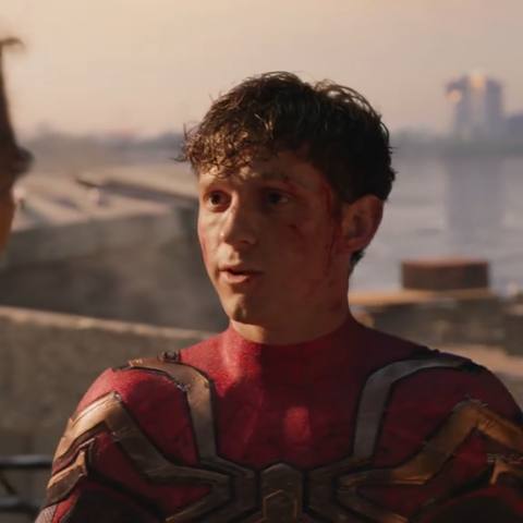 Still frame from spider man — a 50s clip marked up for dubbing