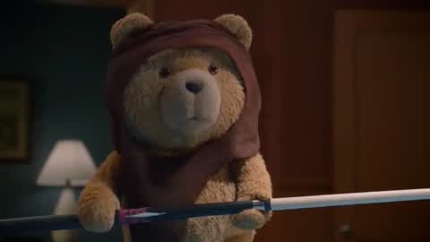 Still frame from Ted - "I want to make love to you" Scene [DUB] — a 19s clip marked up for dubbing