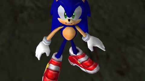 Still frame from Sonic Adventure 2- Sonic vs Shadow 1 — a 1m 10s clip marked up for dubbing