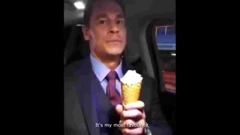 Still frame from Bing Chilling - John Cena — a 48s clip marked up for dubbing