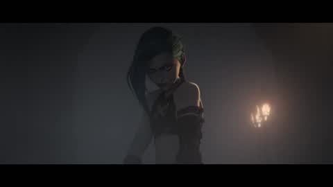 Still frame from Arcane - Ekko VS Jinx — a 2m 20s clip marked up for dubbing