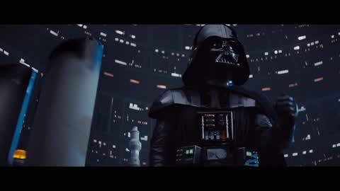 Still frame from Star Wars - I'm your father — a 1m 32s clip marked up for dubbing