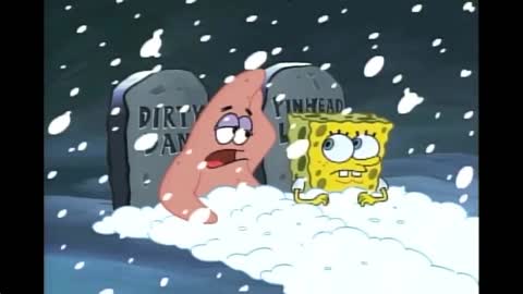 Still frame from Patrick - Open Sesame — a 28s clip marked up for dubbing