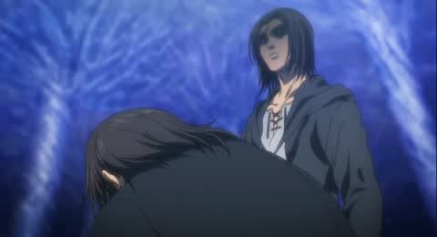 Still frame from Eren Manipulates Grisha Dub On Your Feet Dad — a 1m 41s clip marked up for dubbing