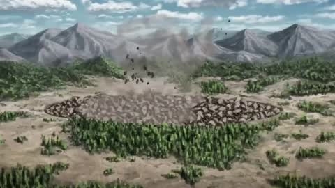 Still frame from Naruto defeats Pain — a 3m 16s clip marked up for dubbing