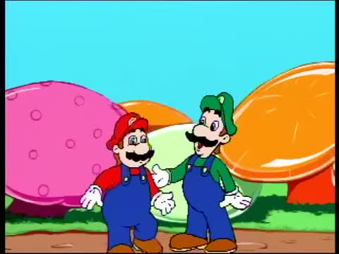 Still frame from Hotel Mario Intro — a 42s clip marked up for dubbing