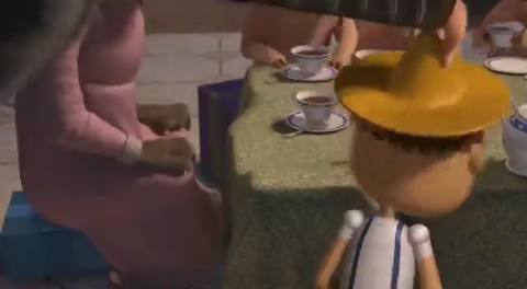 Still frame from Untitled scene — a 56s clip marked up for dubbing