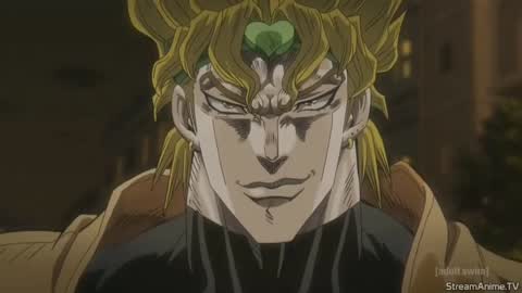 Still frame from Jotaro VS Dio — a 3m 04s clip marked up for dubbing