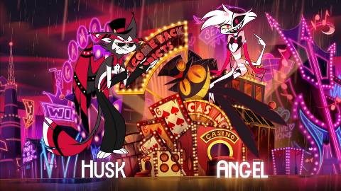 Still frame from angel et husk, dans le bar — a 1m 19s clip marked up for dubbing