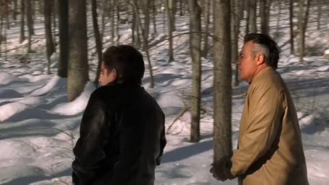 Still frame from He killed 16 Czechoslovakians — a 46s clip marked up for dubbing