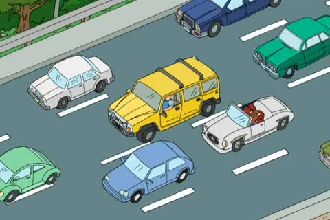 Still frame from Family Guy - Hummer Guy — a 25s clip marked up for dubbing