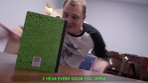 Still frame from BALDIS BASICS THE MUSICAL — a 3m 02s clip marked up for dubbing