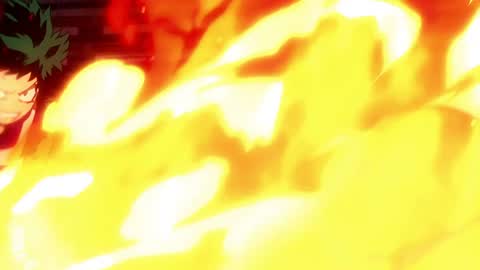 Still frame from deku vs todoroki — a 1m 15s clip marked up for dubbing