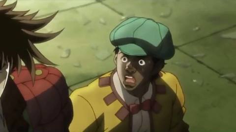 Still frame from Jojo's secret weapon — a 36s clip marked up for dubbing