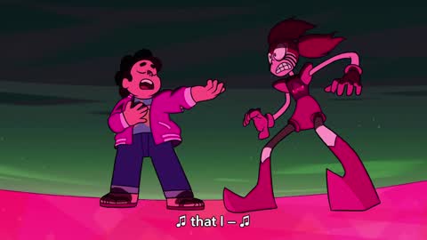 Still frame from Steven Universe - Change — a 1m 31s clip marked up for dubbing